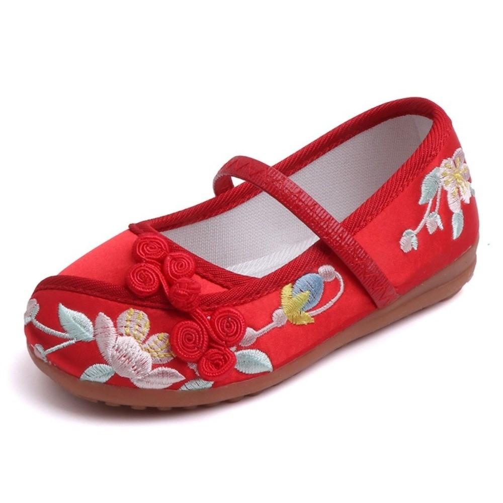 Chinese Style Girls' Dancing Shoes Wear Resistant Non-slip Embroidered Cloth Shoes Professional Breathable
