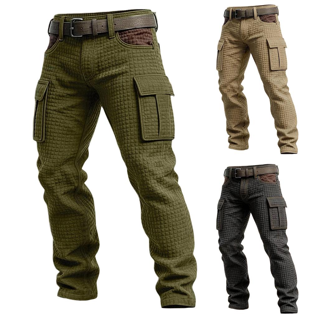 Pantalones de trabajo de color para hombre con múltiples bolsillos Pantalones de trabajo de moda casual para hombre