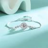 Round Moissanite 1CT Bracelet for Women Wedding Gift Sterling Silver Adjustable Size Bangle Certified Jewelry
