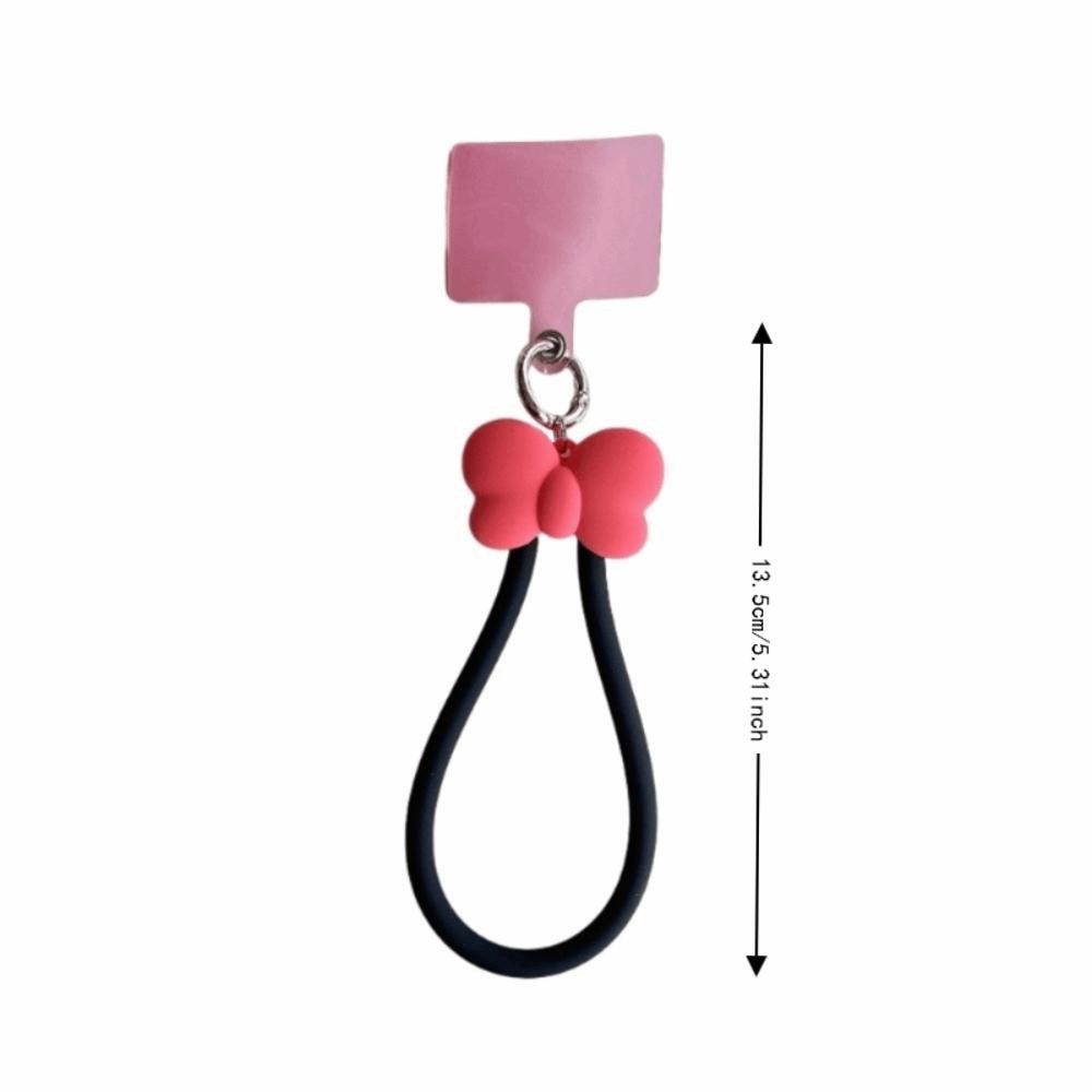 Clip Snap Design Silicone Wrist Strap Bow-knot Style Key Chains Accessory Phone Lanyards for Women