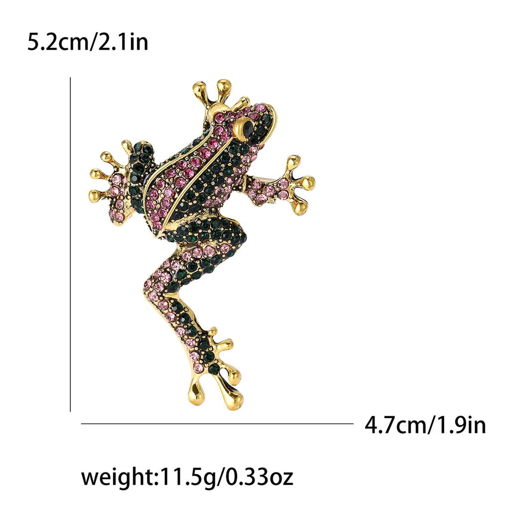 Retro Simple Alloy Rhinestone Long Leg Frog Brooch Temperament Personality Men'S And Women'S Clothing Corsage Jewelry Animal Pin