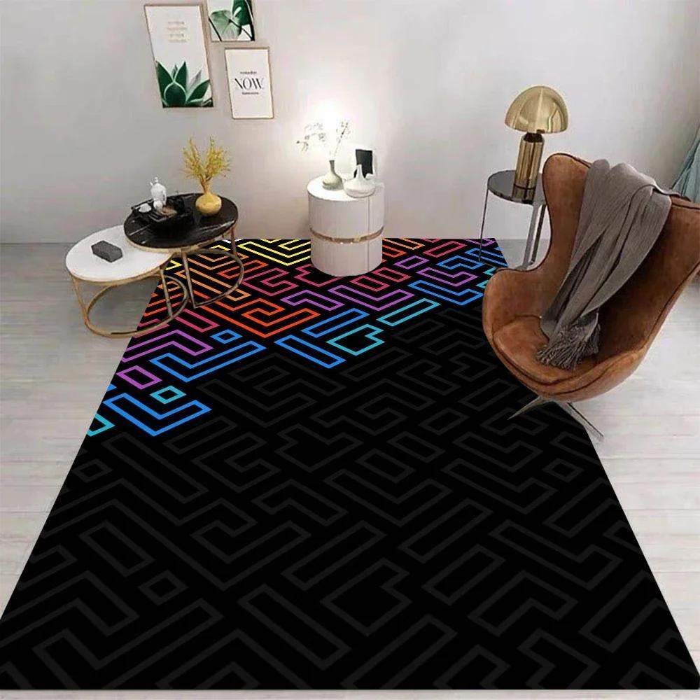Simple Cartoon Style Area Rug Non-Slip Washable Mat for Living Room Bedroom Kitchen Sofa Table Balcony Floor Carpet