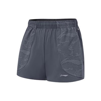 Pantalones cortos deportivos reflectantes de secado rápido y frescos para mujer, parte inferior, Ébano reflectante-plata AKST478-2