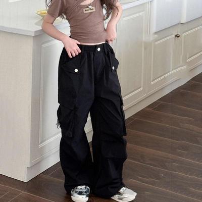 Mädchen Frühling und Sommer Design Mehrere Taschen Hip Hop Hosen Mittlere und Große Kinder Herbst Streetwear Freizeit Hosen