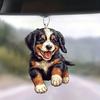 Playful Cartoon Black Dog Acrylic Car Charm For Whimsical Auto Interior Style