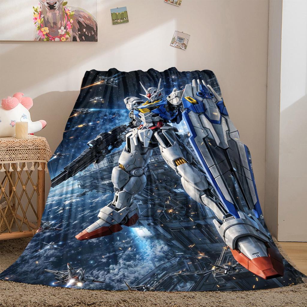 Gundam Robot Soft Flannel Blanket Lightweight Cozy Microfiber Blanket for Couch Bed LXR110