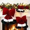 Rhinestone Velvet Bowknot Decoration Wine Red Bowknot Hanging Ornament  Xmas Decor