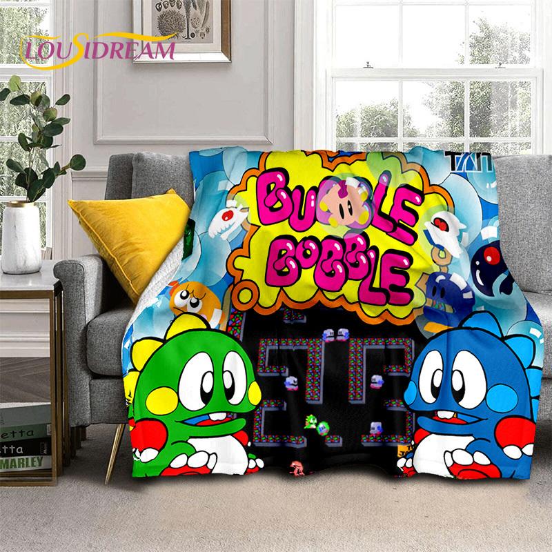 Cartoon Bubble Bobble Puzzle Bobble Retro Game Soft Blankets,Throw Blanket Comfortable Blanket for Picnic Beds Home Bedroom Kids