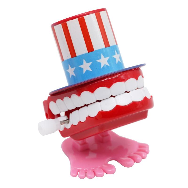 5Pcs Children Gifts Tooth Shape Mini Clockwork Jumping Toy Funny Cute Jump Teeth Denture Educational Toys Spring Wind Up Toy
