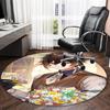1pc Genshin Impact2 Print Round Carpet Chair Round Carpet Suitable for Bedroom Living Room Home Decorative Carpet