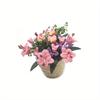 1:12 Miniature Clay Flower Mini Potted Plant Lily Flower Flowerpot Decor Bonsai Model Garden Home Ornament Furniture