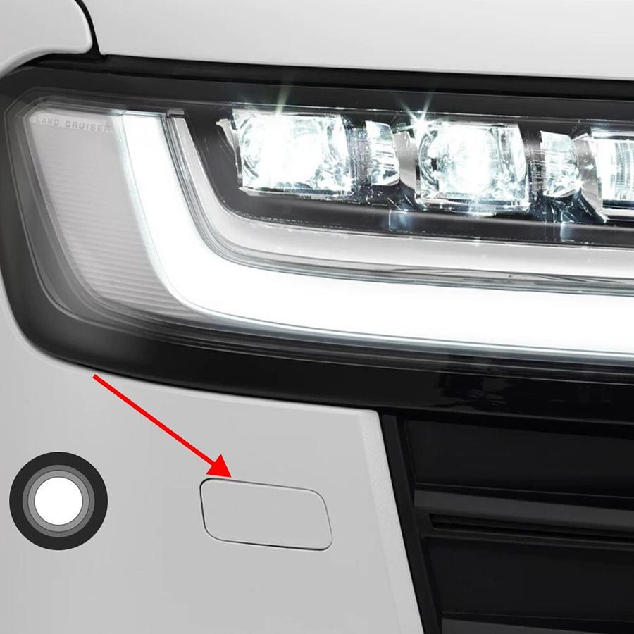 1x White Left/Right Headlight Washer Cap Headlamp Nozzle Cover Fit For Toyota Land Cruiser Prado LC200 2008-2021 LC300 2022-2024