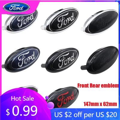 Car Sticker 2025 Hot 1pcs 3D Ford 147mm 1pins ABS Car Front Logo Front Grill Rear Bumper Tail Door Trunk Sticker Emblem Sticker