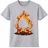 Flaming Spade Poker T Shirt Fire Card Suit Casino Gambling Graphic Tee