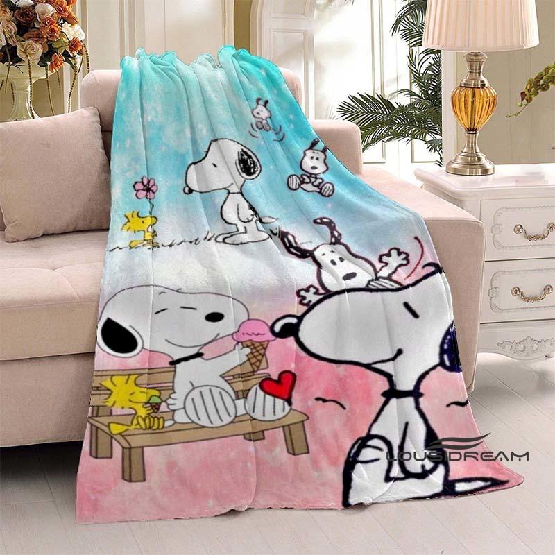 3D-Printed Classic Comic Theme Snoopy Fluffy Blanket Home Decor Collection: Sofa Throws & Shawls, Camping Blankets