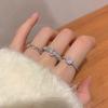 S925 Sterling Silver Pink Zircon Open Ring for Women – High-End, Light Luxury, Stackable Versatile Design for Index Finger.