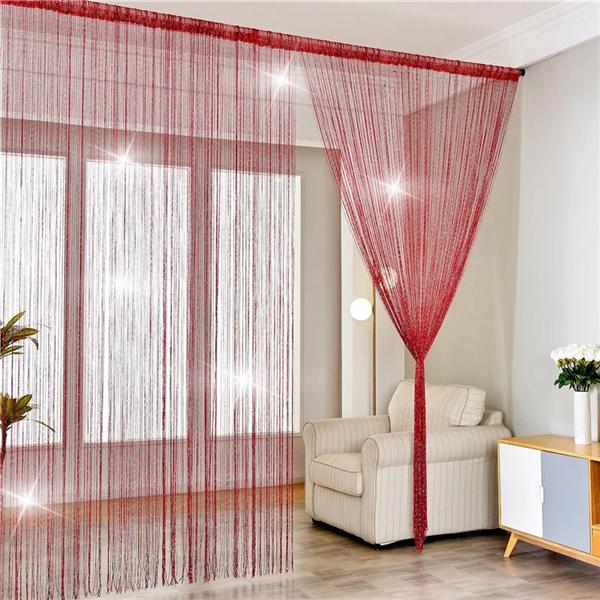 Luxury Glitter String Door Curtain Beads Room Dividers Beaded Fringe Polyester Fabric Shiny Tassel Line Curtains Window Panel Valance Wedding DIY