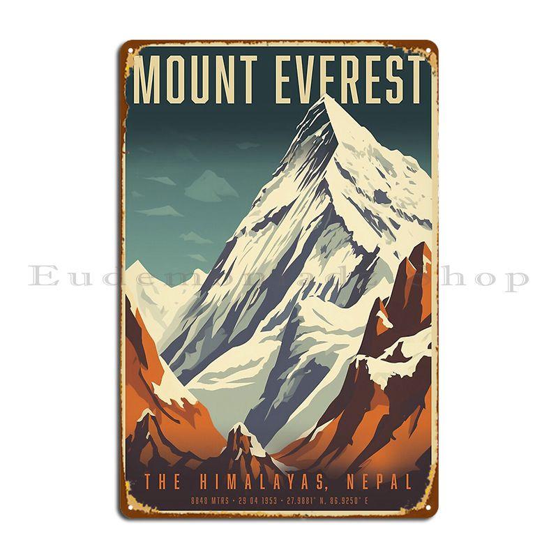 Mount Everest Vintage Reiseplakat 1953 Metallschild Eisenplakat Wandhöhle Klassischer Club Blechschild Plakat