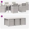 Outdoor Dining Set with Cushions 7 Pcs White and Light Grey PP
