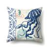 Polyester Pillowcase Peach Leather Velvet Cushion Cover Marine Life Seahorse Octopus Printed Pillowcase Car Cushion