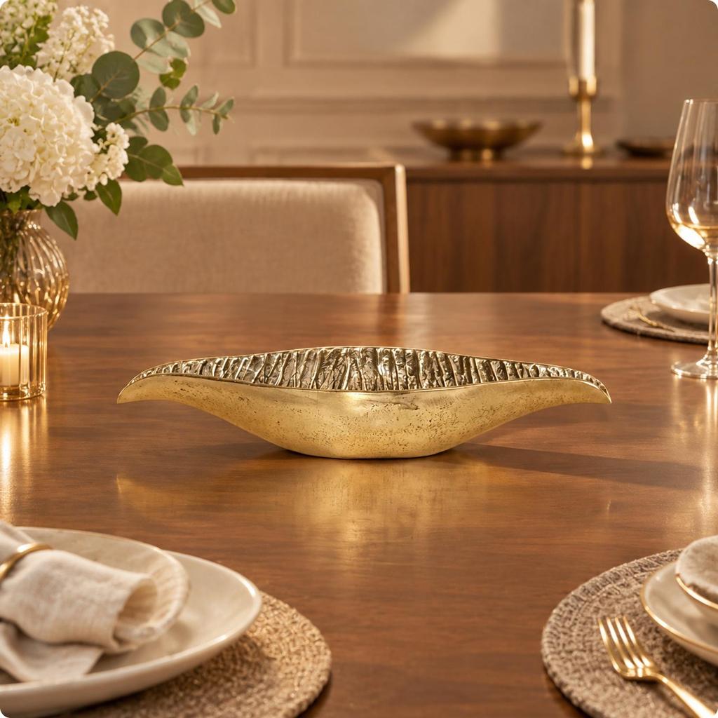 Aluminum Decorative Fruit Tray Versatile Leaf-Shaped