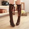 Fashion Women's High Boots Autumn Winter Sexy Lace Up Knee-high Boot Female Shoes Boots Women High Heels Leather Woman Boot
