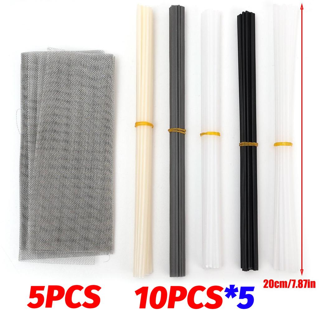 Car Plastic Welding Kit PP PVC PE ABS Welder Rods Stainless Steel Wire Mesh Auto Bumper Repair Hot Stapler Bodywork Garage Tools