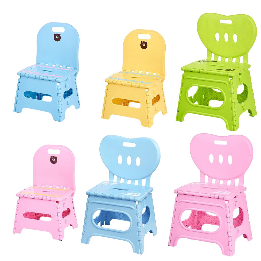 Children Plastic Folding Step Stool With Backrest