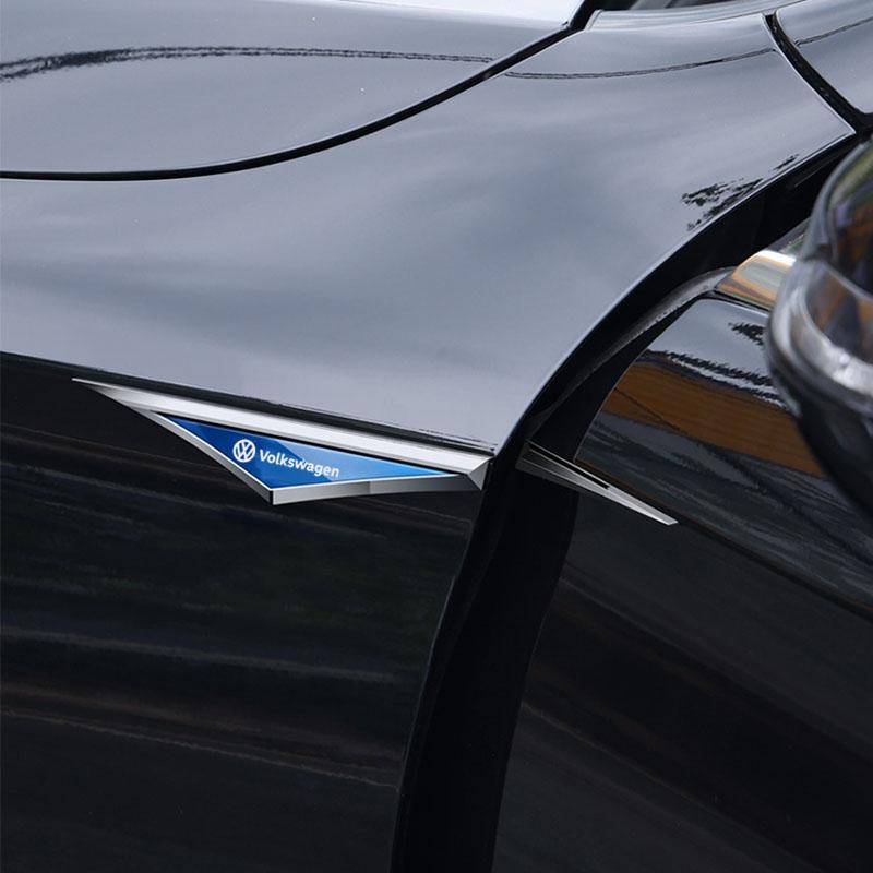 2PCS 3D Metal Car Fender Side Emblem Sticker for Volkswagen VW Rline GTI Passat Tiguan Golf 4 5 Sharan SR36 Scirocco Accessories