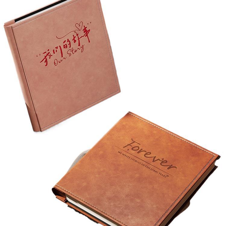 Leather 6-Inch Large Capacity Photo Album: Horizontal/Vertical Version, 5 Pages for Family, Baby, and Commemorative Photos.