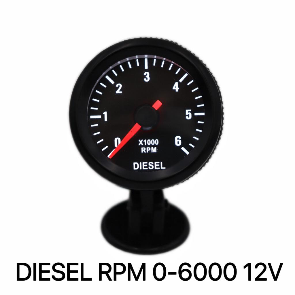 2-дюймовый 52-мм тахометр для дизельного автомобиля, 0-6000 об/мин, 12 В, автомобильный датчик 52mm