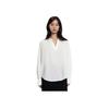 Levis Soft Comfortable Casual Solid Color Round Neck Long Sleeve Shirt Women Shirts White 003HP-0000