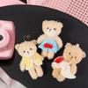 Blush Bear Plush Vest Keychain - Cute Teddy Backpack Charm Gift