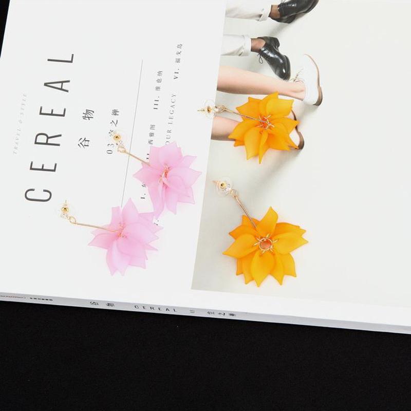 Bohemian Fashion Creative Multilayer Petal Flower Earrings Women Statement Personality Tassel Earrings Jewelry for Women 2022