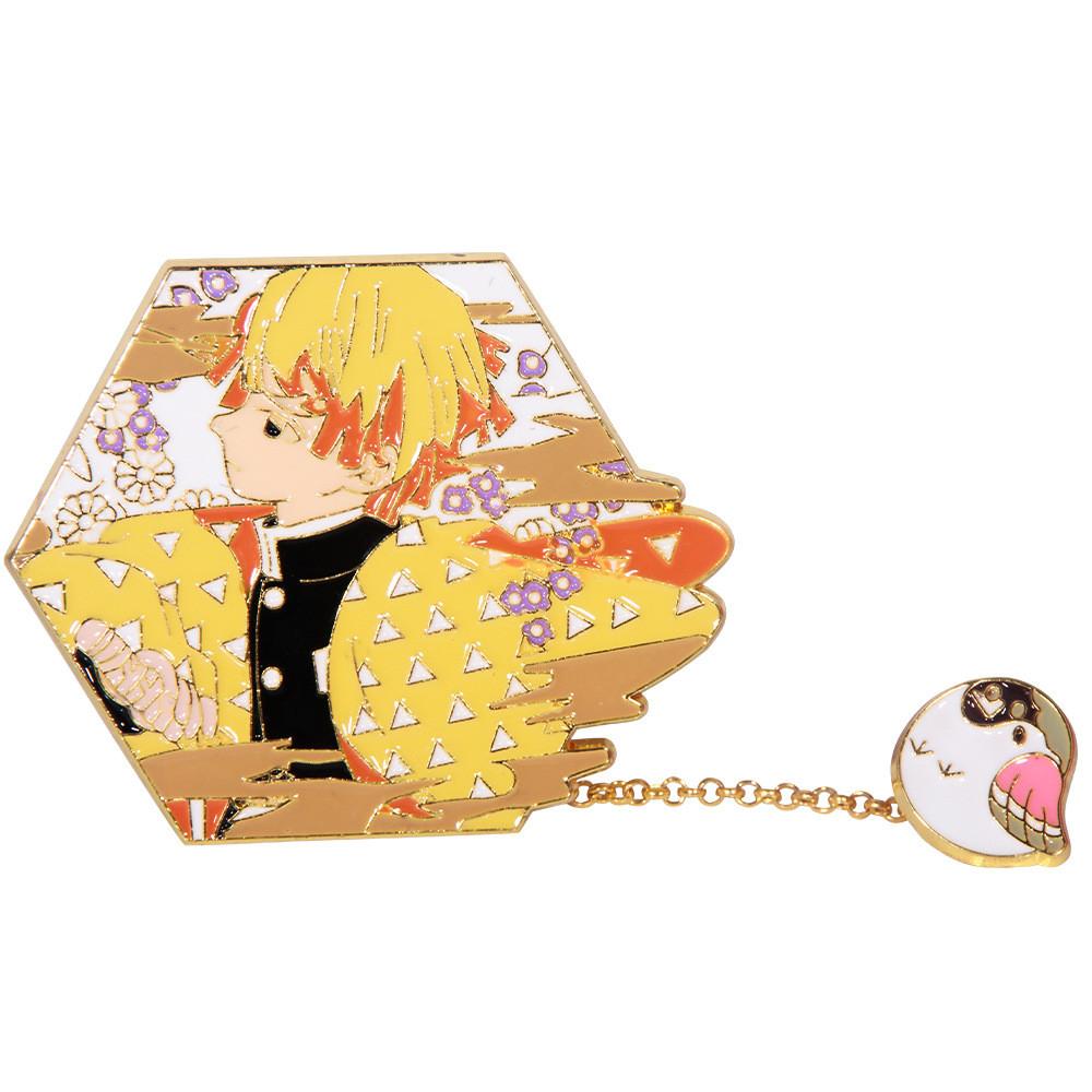 Demon Slayer Kimetsu No Yaiba Alloy Brooch With Electroplated Finish For Cosplay And Daily Wear