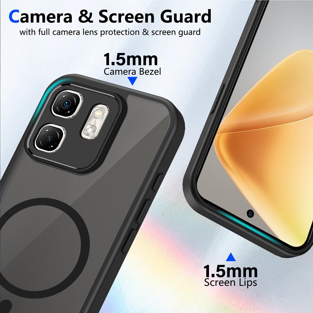 KEYSION Magnetic Phone Case for for Infinix Smart 9 Soft Silicone+PC Matte Translucent Shockproof Back Cover for Infinix Hot 50i
