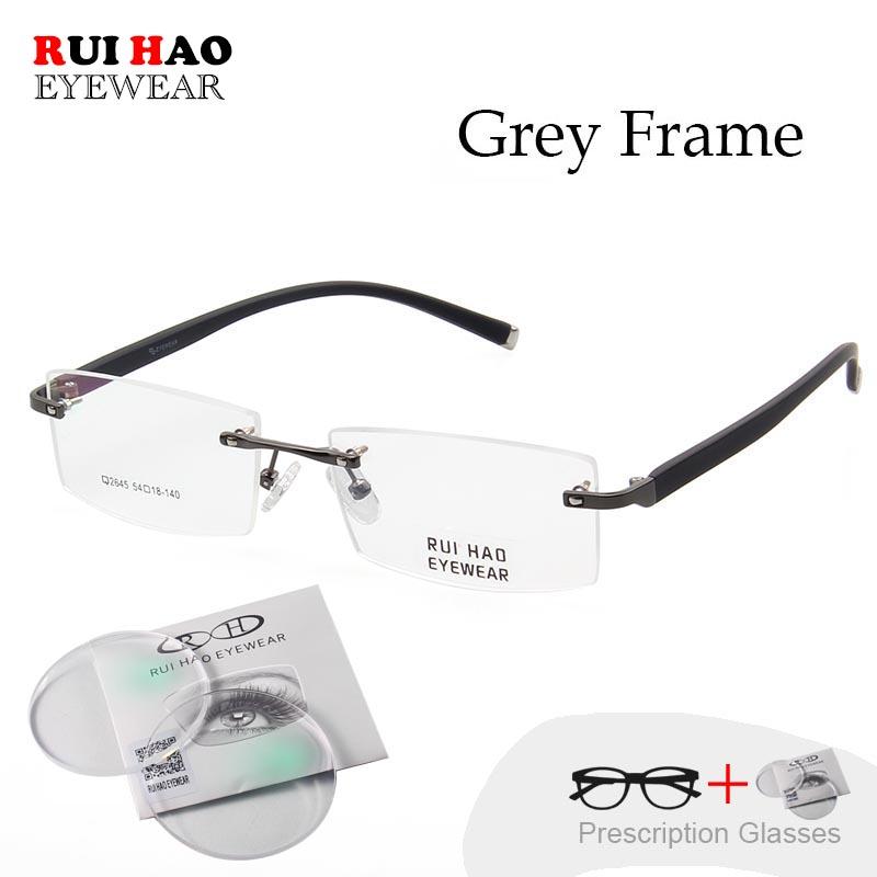 Customize Prescription Glasses Men Women Leisure Myopia Hyperopia Spectacles Rectangle Rimless Eyeglasses Fill Resin Lenses 2645