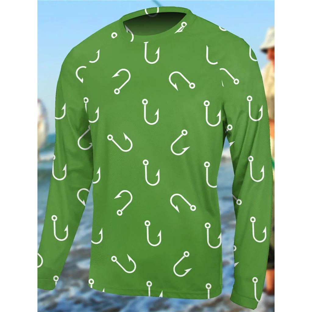 Frühlings- und Herbst-Rundhals-Oberteil mit 3D-Fischdruck, modische lässige Herren-Langarm-T-Shirts