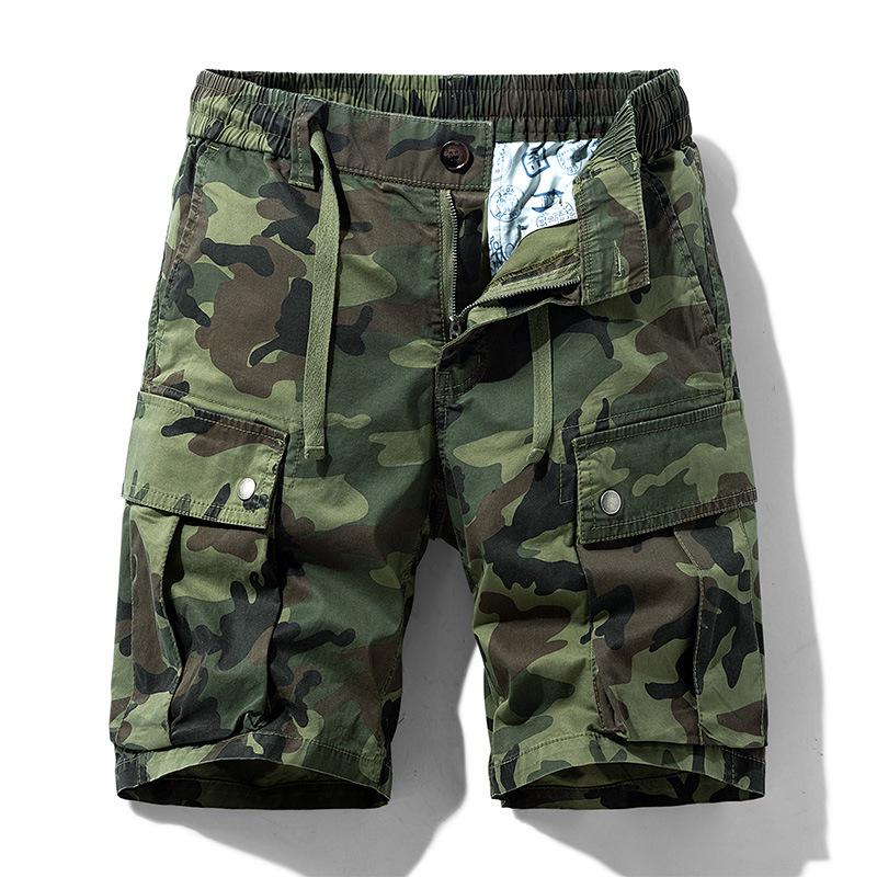 Men's Summer Camouflage Multi-Pocket Retro Workwear Shorts A079
