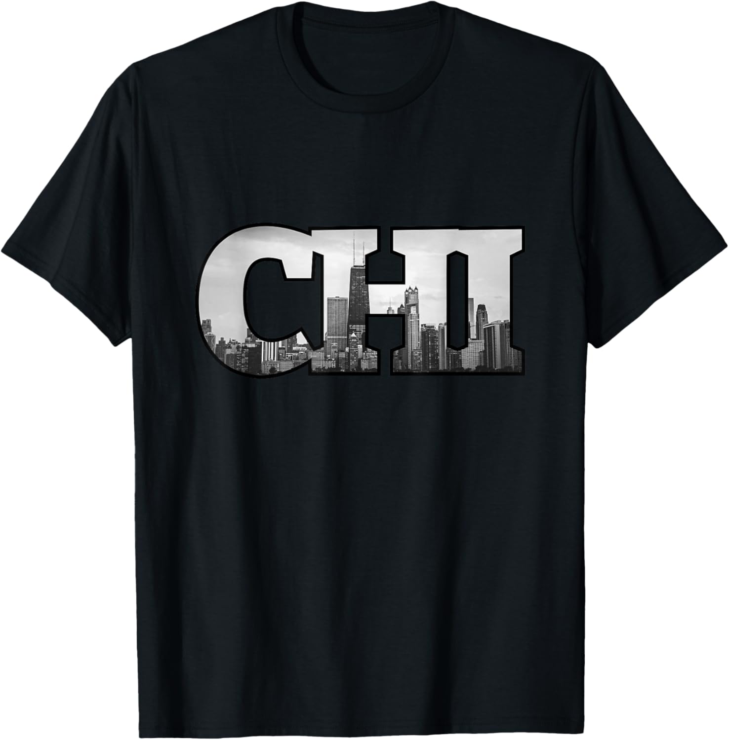 CHI Chicago City Skyline of Downtown Chicago, Illinois T-Shirt S