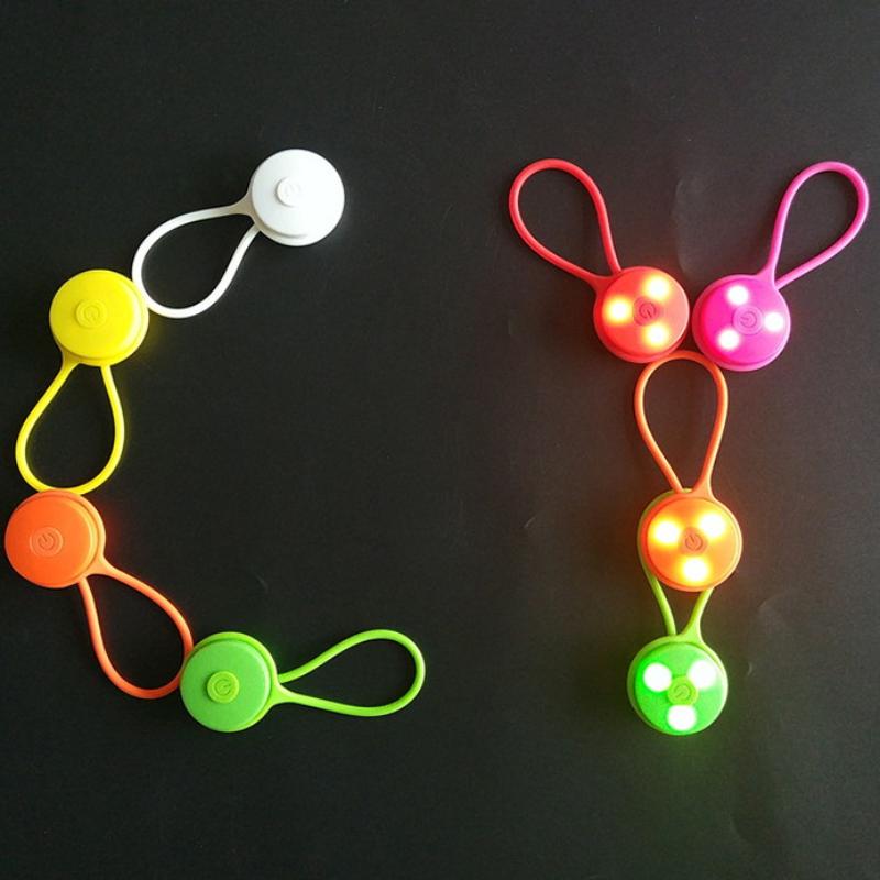 1Pcs Silicone Led Night Outdoor Backpack Lights Running Warning Light Camping Riding Wind Rope Light Travel Equipment Tool