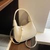 Solid Color French Underarm Bag Elegant Texture Handbag Storage Bag PU Hobo Bag  Daily