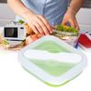 Silicone Insulation Box Portable Lunch Box with Integrated Fork Spoon for Office SchoolFruit Green