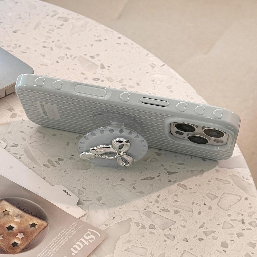 Silberner Schleifenständer Handyhülle für iPhone 17 und iPhone 17 Pro Max