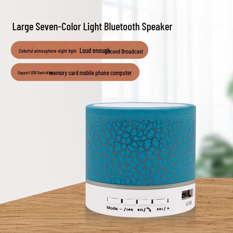 Mini Bluetooth Subwoofer Speaker with LED Glow, Card Slot, Portable & Wireless