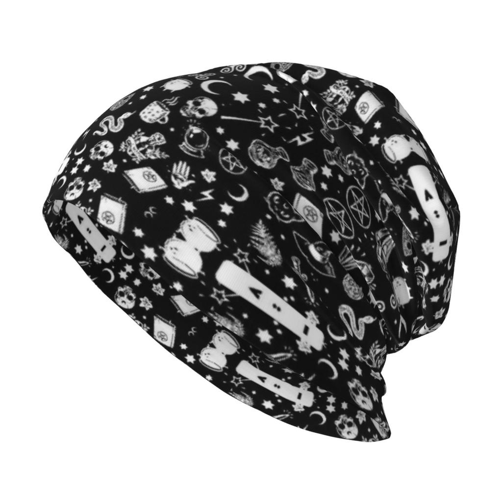 Witch Skull Printed Knitted Hat Retro Street Hip Hop Universal Skin Friendly Comfortable Warm Winter Hat Outdoor Leisure Gift