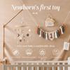 Baby Wooden Crib Mobile Bed Bell Hanging Rattle Toy Newborn Music Box Bed Bell Hanging Toys Holder Bracket Infant Crib Baby Gift