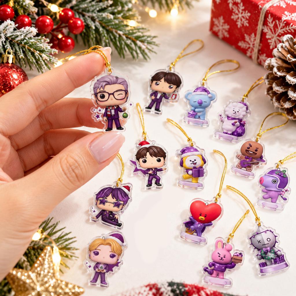2D Acrylic Advent Calendar with Pendant Ornaments for Holiday Countdown