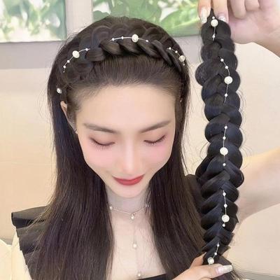 Pearl Twist Braid Haarband für Frauen gezahnt rutschfest Haar Hoop Designer elastisches Stirnband Mode Zöpfe Haar-Accessoires Mädchen