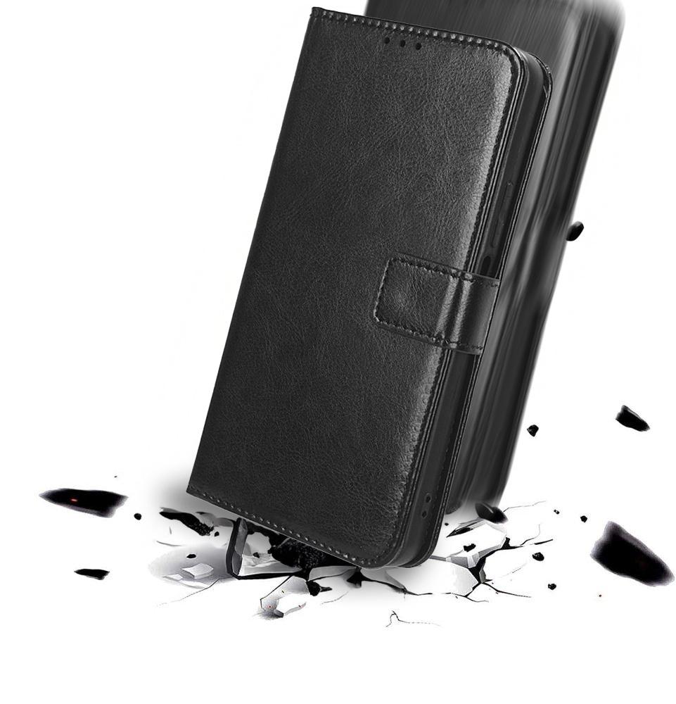 Motorola Signature Crazy Horse Portemonnee Flip Case, Zwart